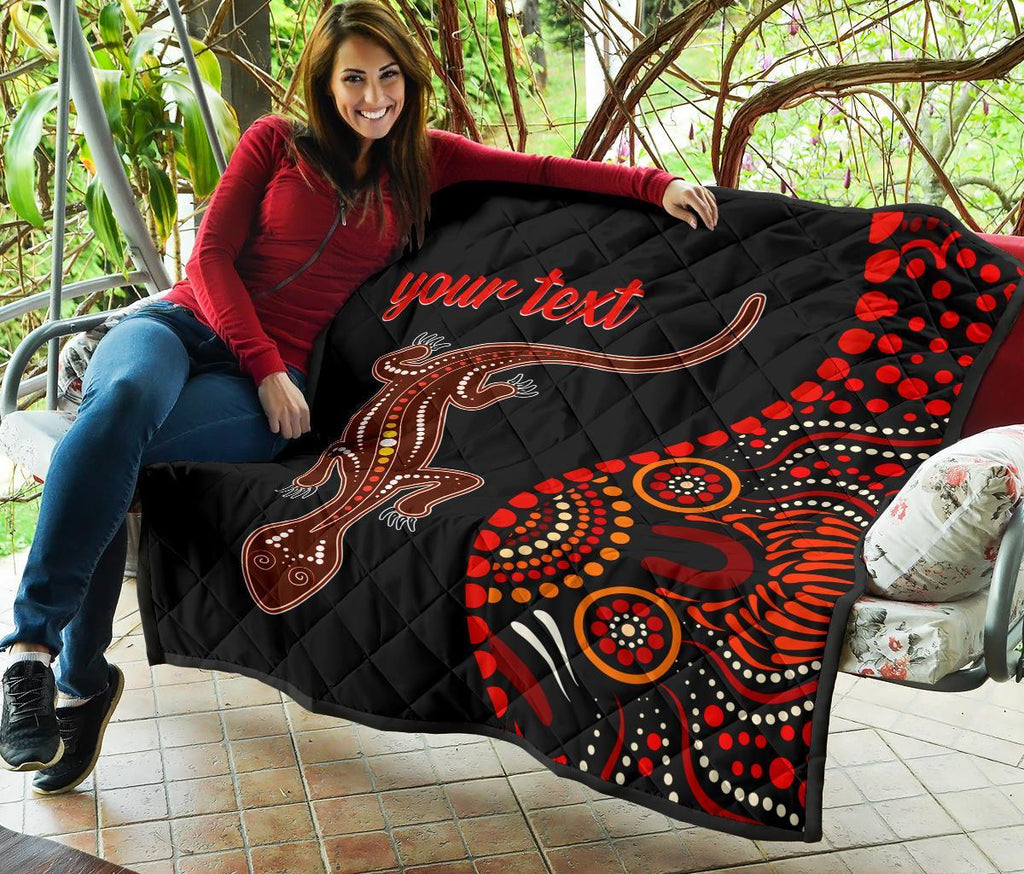 aboriginal-personalised-premium-quilt-aboriginal-lizard-with-dot-painting-pattern