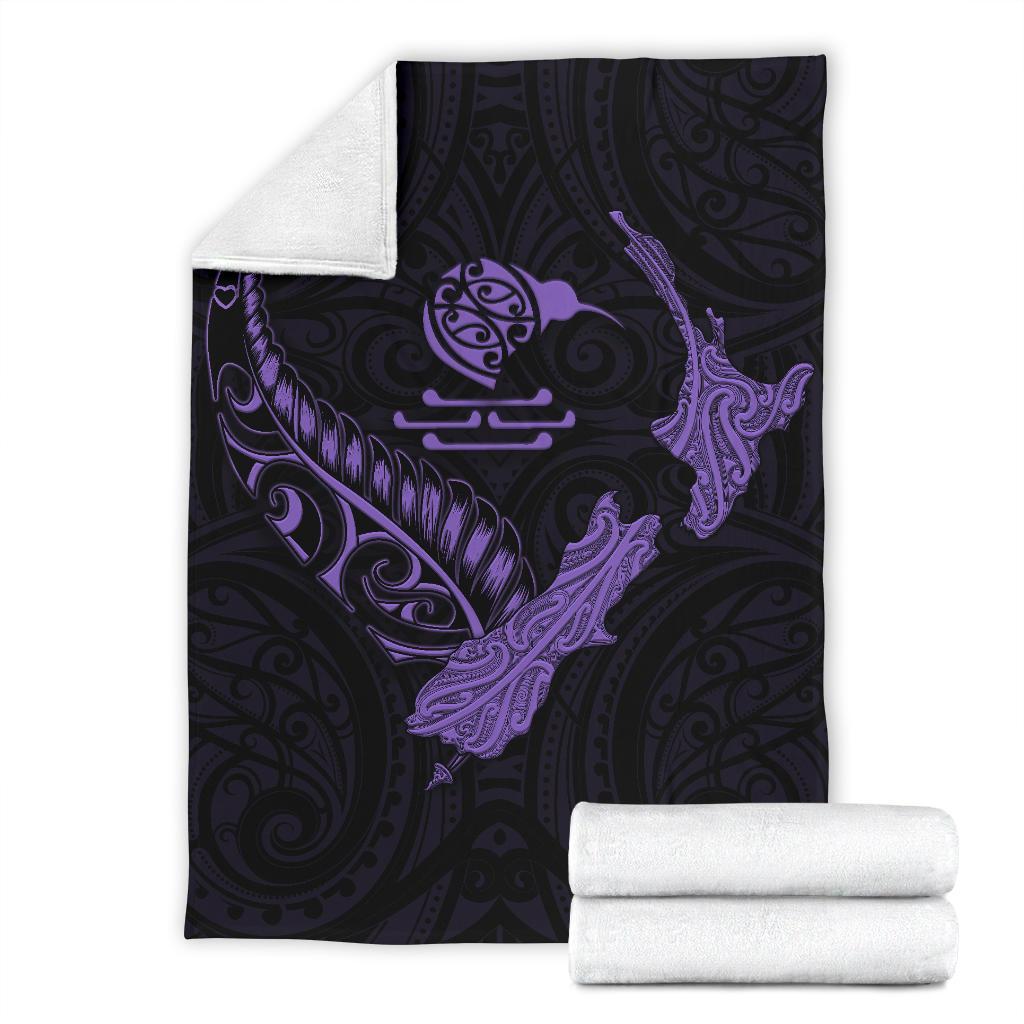 new-zealand-heart-premium-blanket-map-kiwi-mix-silver-fern-pastel-purple
