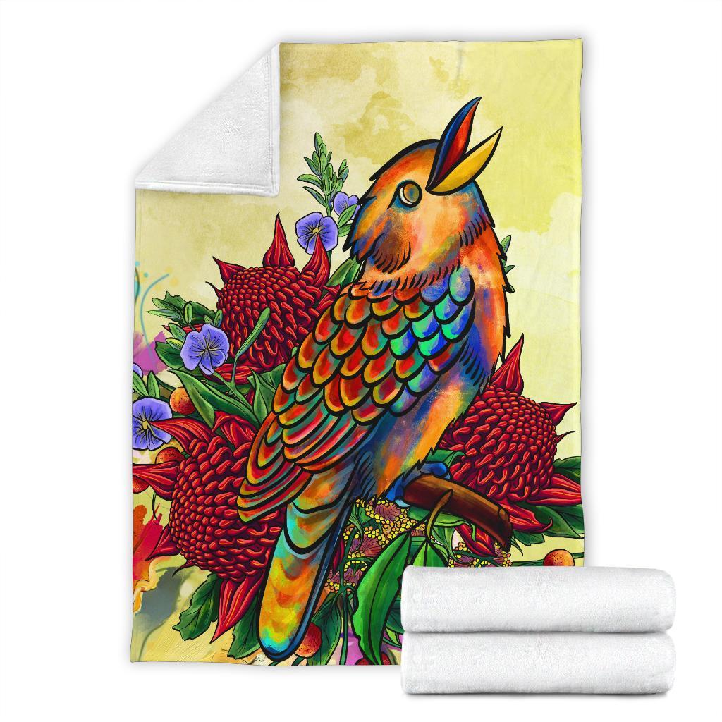 premium-blanket-australia-kookaburra-with-waratah