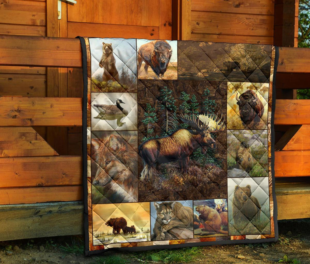canada-animals-rustic-style-premium-quilt