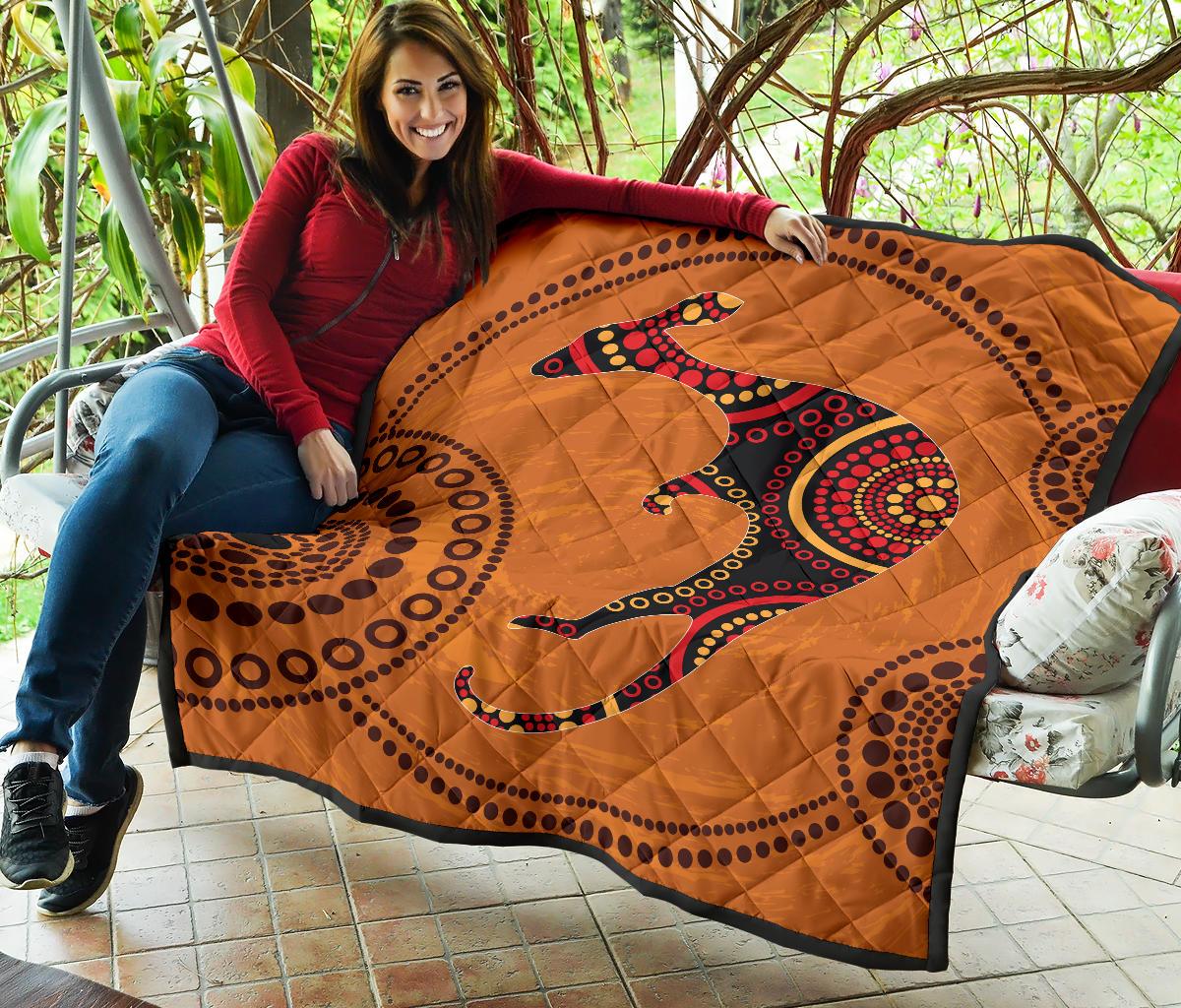 aboriginal-premium-quilt-australia-kangaroo-orange-dot-painting-art
