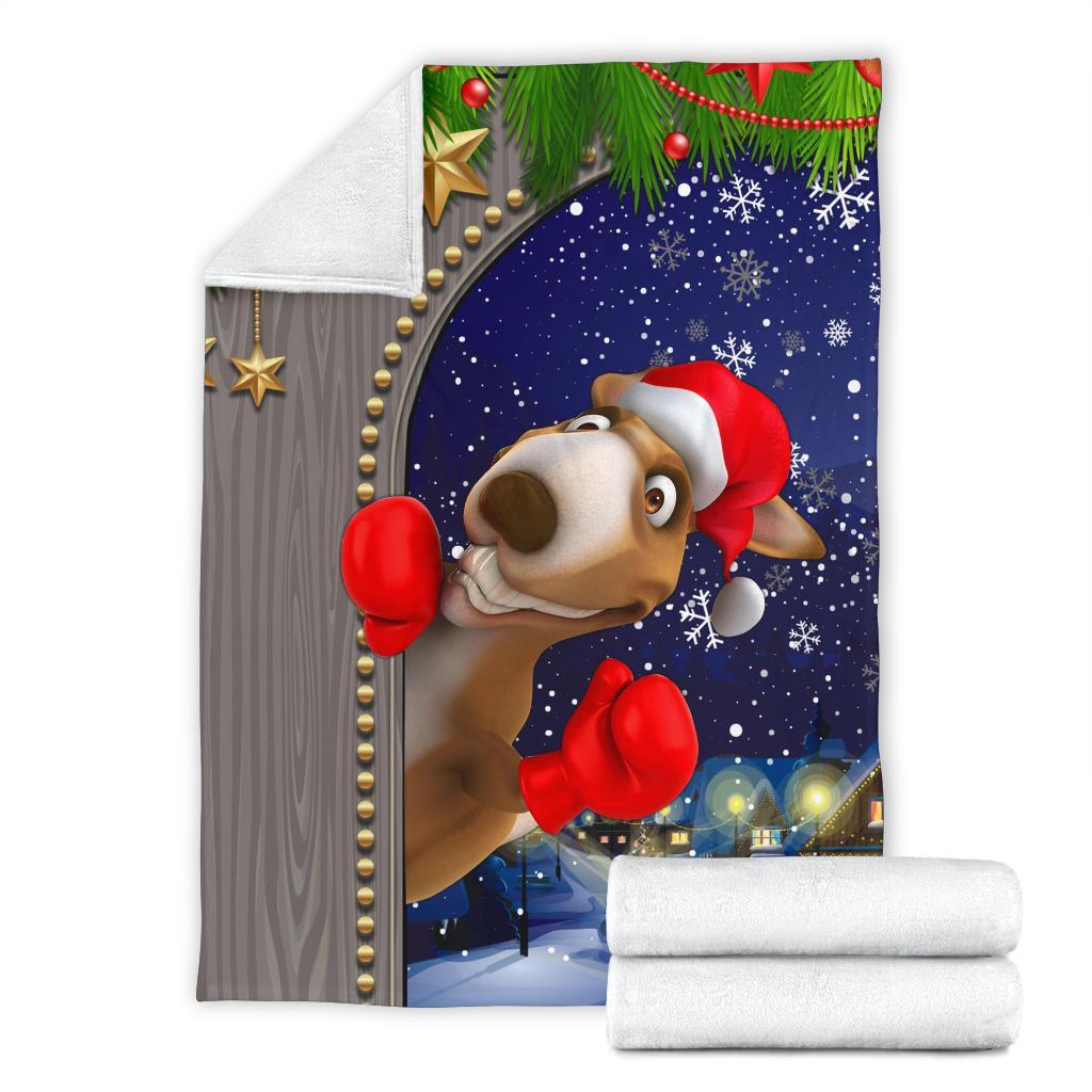 christmas-premium-blanket-funny-kangaroo-christmas