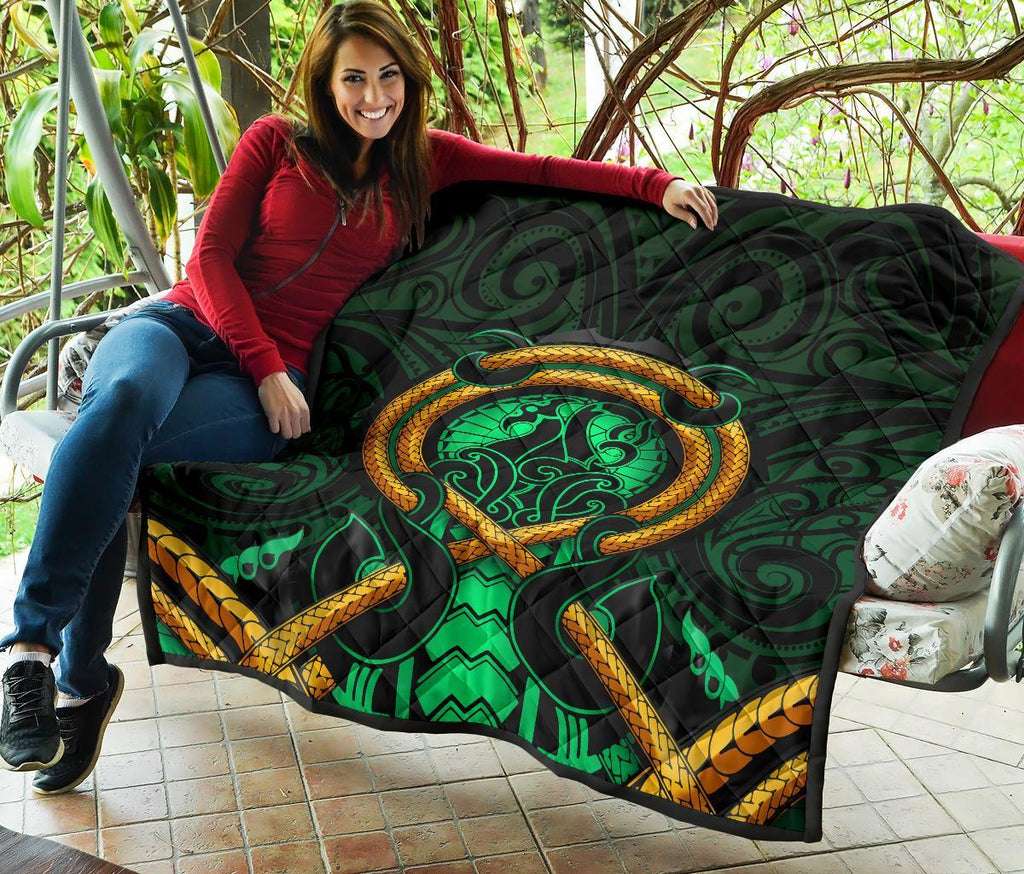 maori-new-zealand-premium-quilt-manaia-green