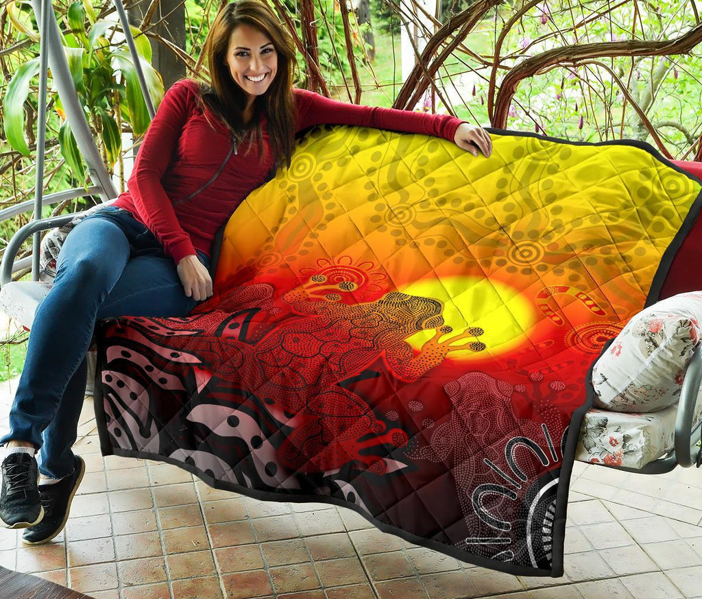 aboriginal-premium-quilt-indigenous-frog-red