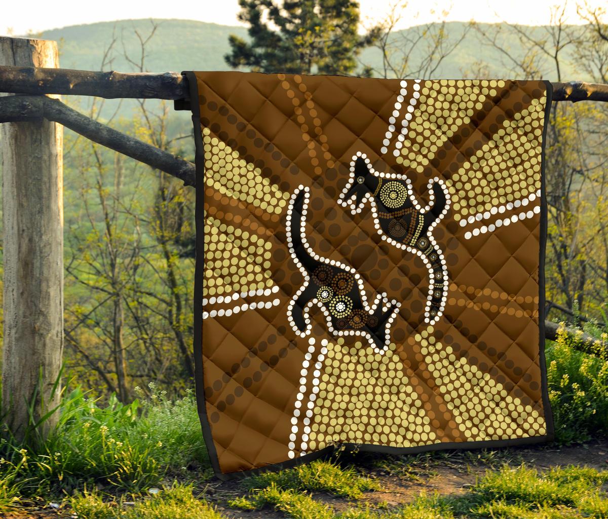 aboriginal-premium-quilt-australia-kangaroo-brown-dot-painting