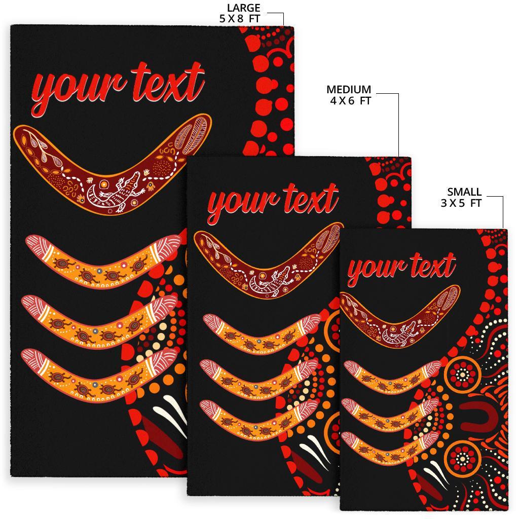 aboriginal-personalised-area-rug-aboriginal-boomerangs-with-dot-painting-pattern