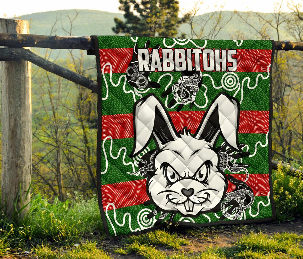 rabbitohs-indigenous-premium-quilt-rabbit-head
