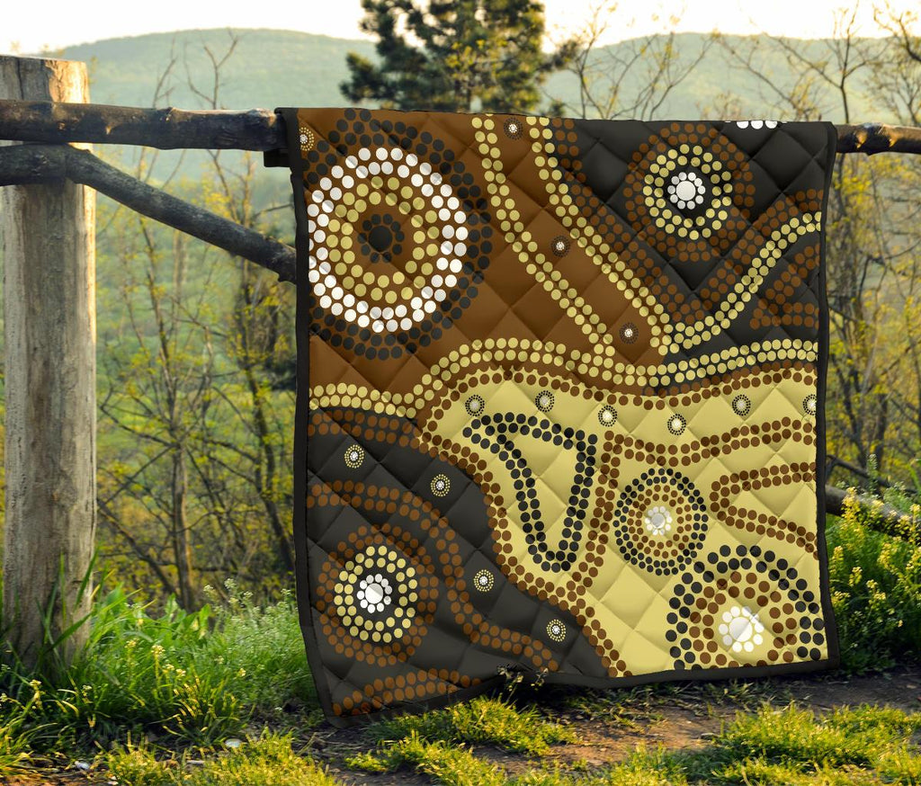 aboriginal-premium-quilt-australia-brown-dot-painting-art