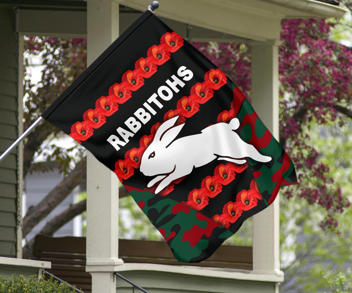south-sydney-rabbitohs-flag-anzac-day-poppy-flower-vibes