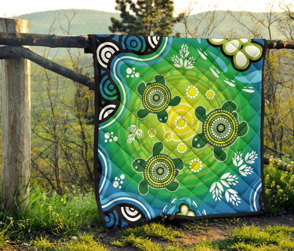 aboriginal-premium-quilt-indigenous-green-turtle