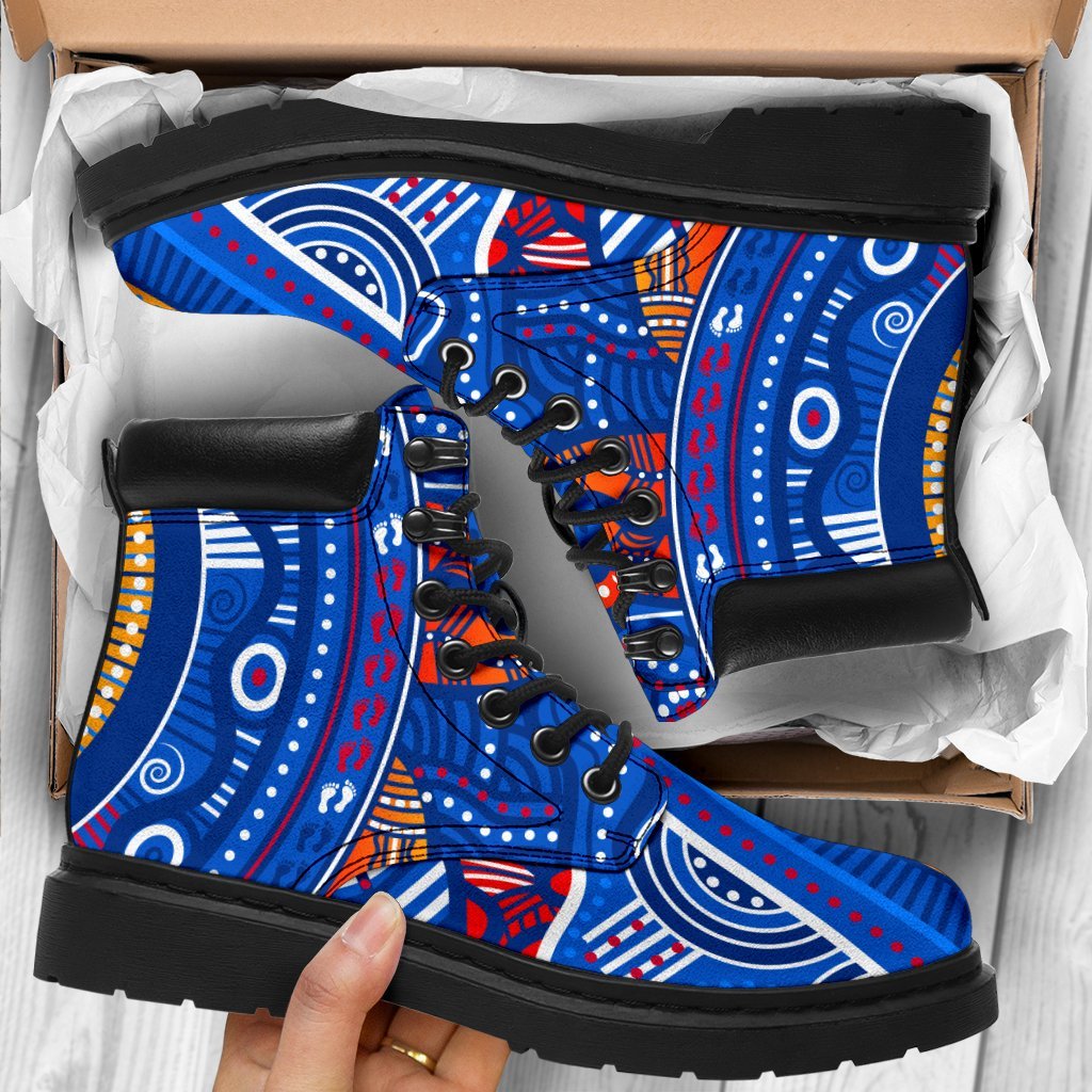 aboriginal-all-season-boots-indigenous-footprint-patterns-blue-color
