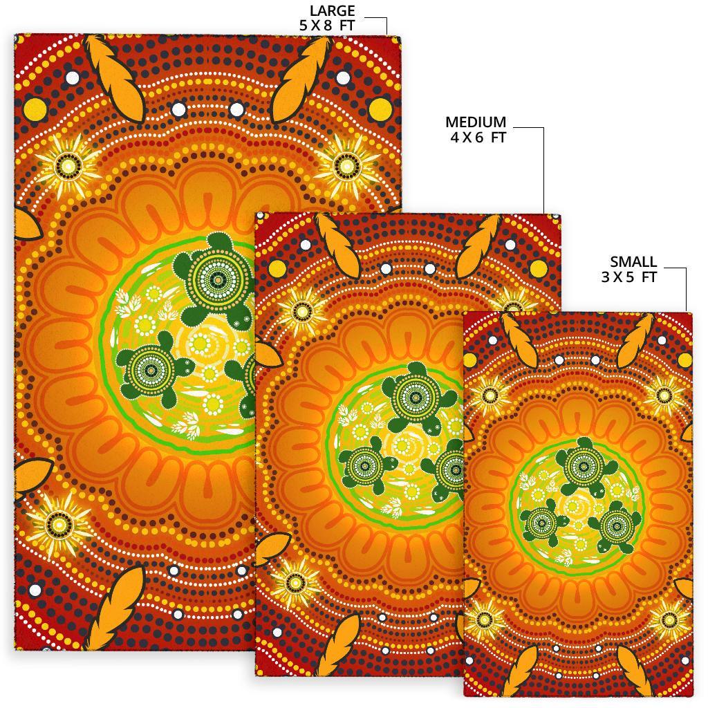 aboriginal-area-rug-turtle-circle-dot-painting-art