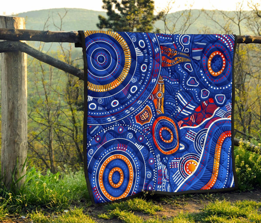 aboriginal-premium-quilt-indigenous-footprint-patterns-blue-color