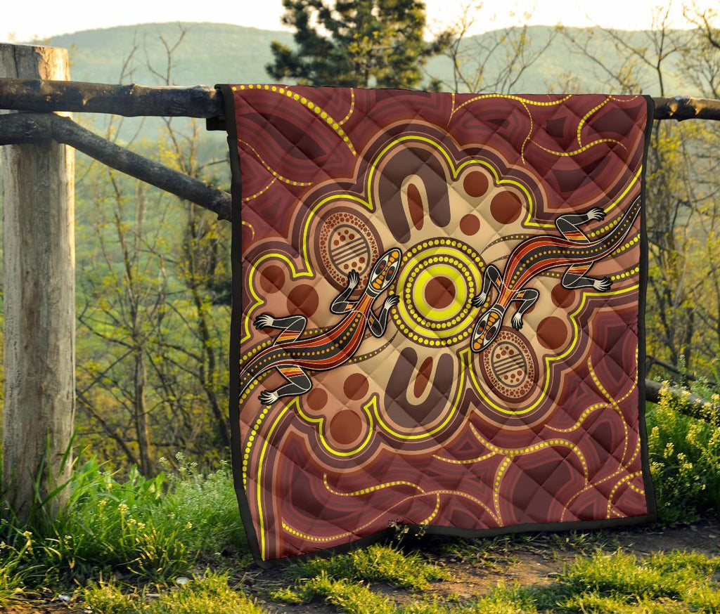 aboriginal-premium-quilt-indigenous-lizard-dot-painting-art