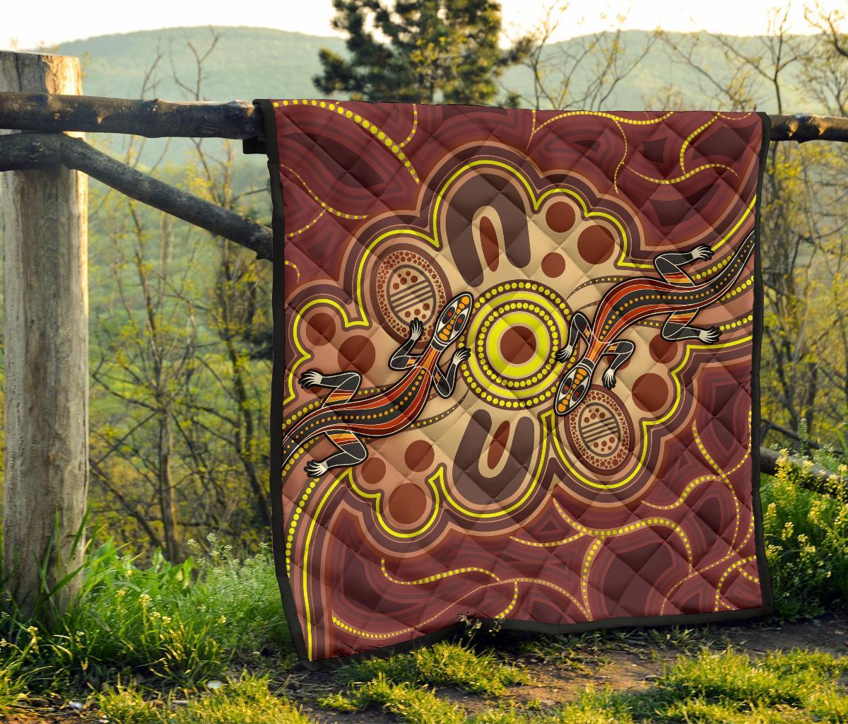 aboriginal-premium-quilt-indigenous-lizard-dot-painting-art