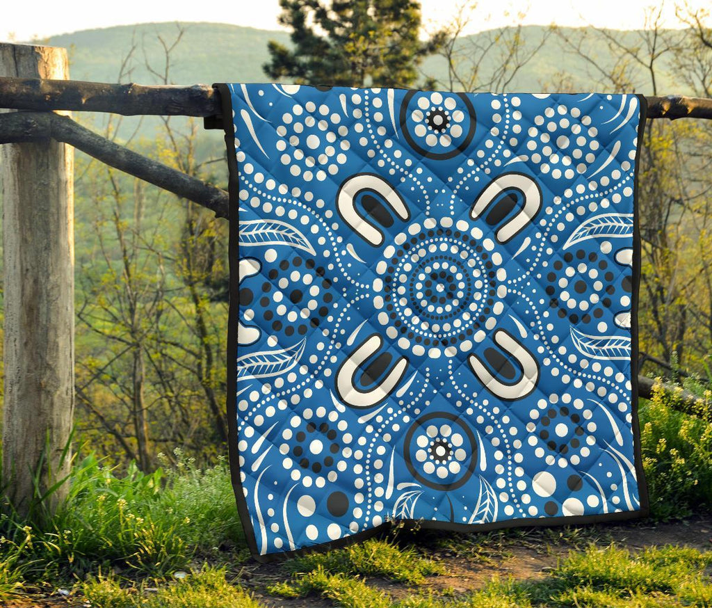 aboriginal-premium-quilt-indigenous-circle-dot-painting-blue-color