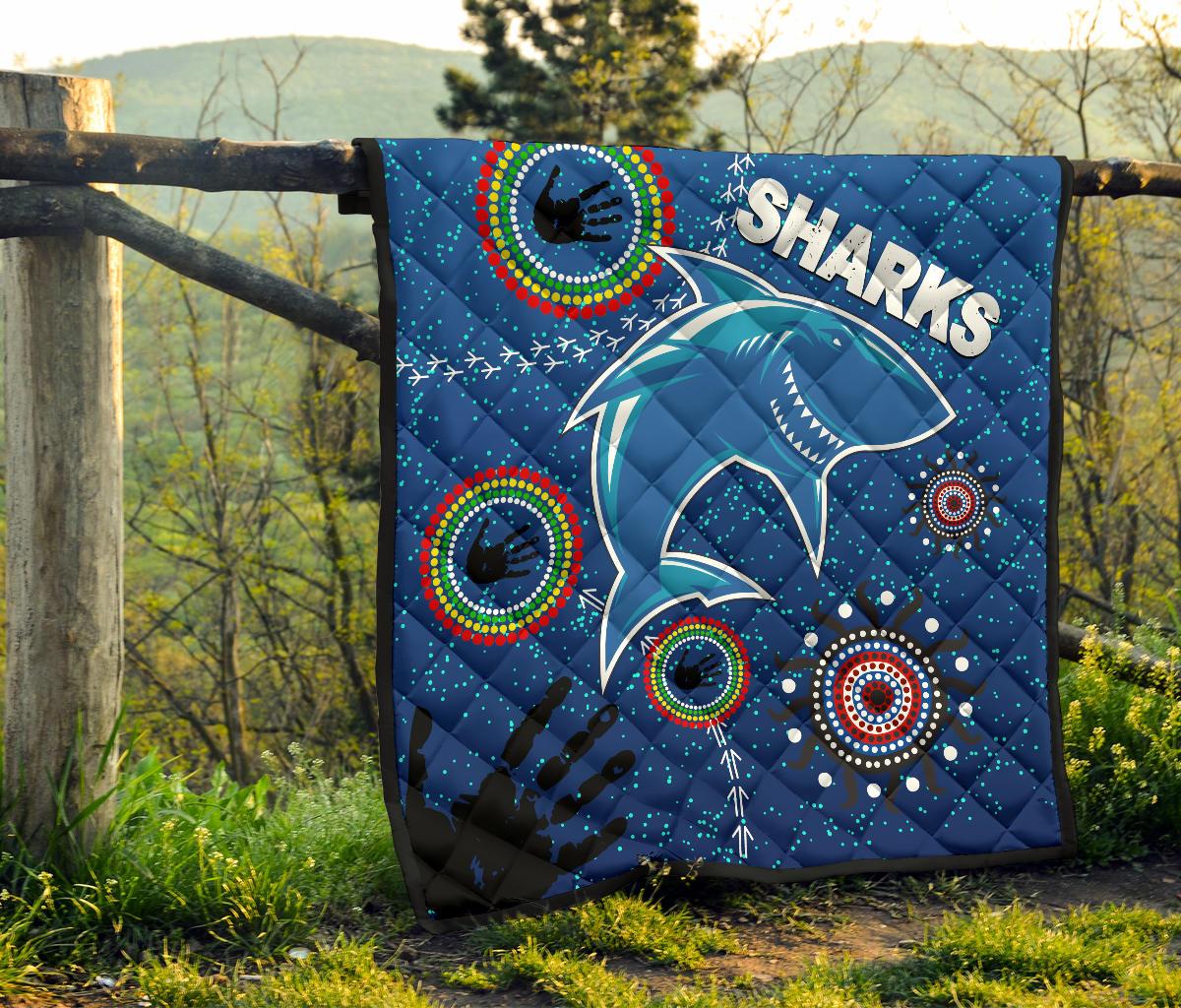 naidoc-sharks-premium-quilt-cronulla-aboriginal-style