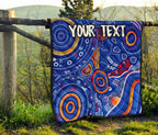 custom-text-aboriginal-premium-quilt-indigenous-footprint-patterns-blue-color