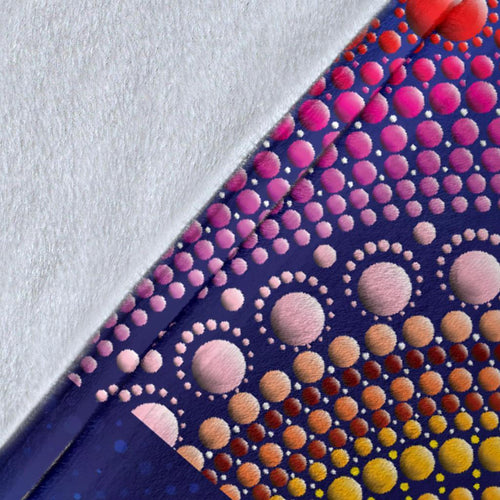 aboriginal-premium-blanket-sunset-over-the-sea-and-kangaroo-dot-painting