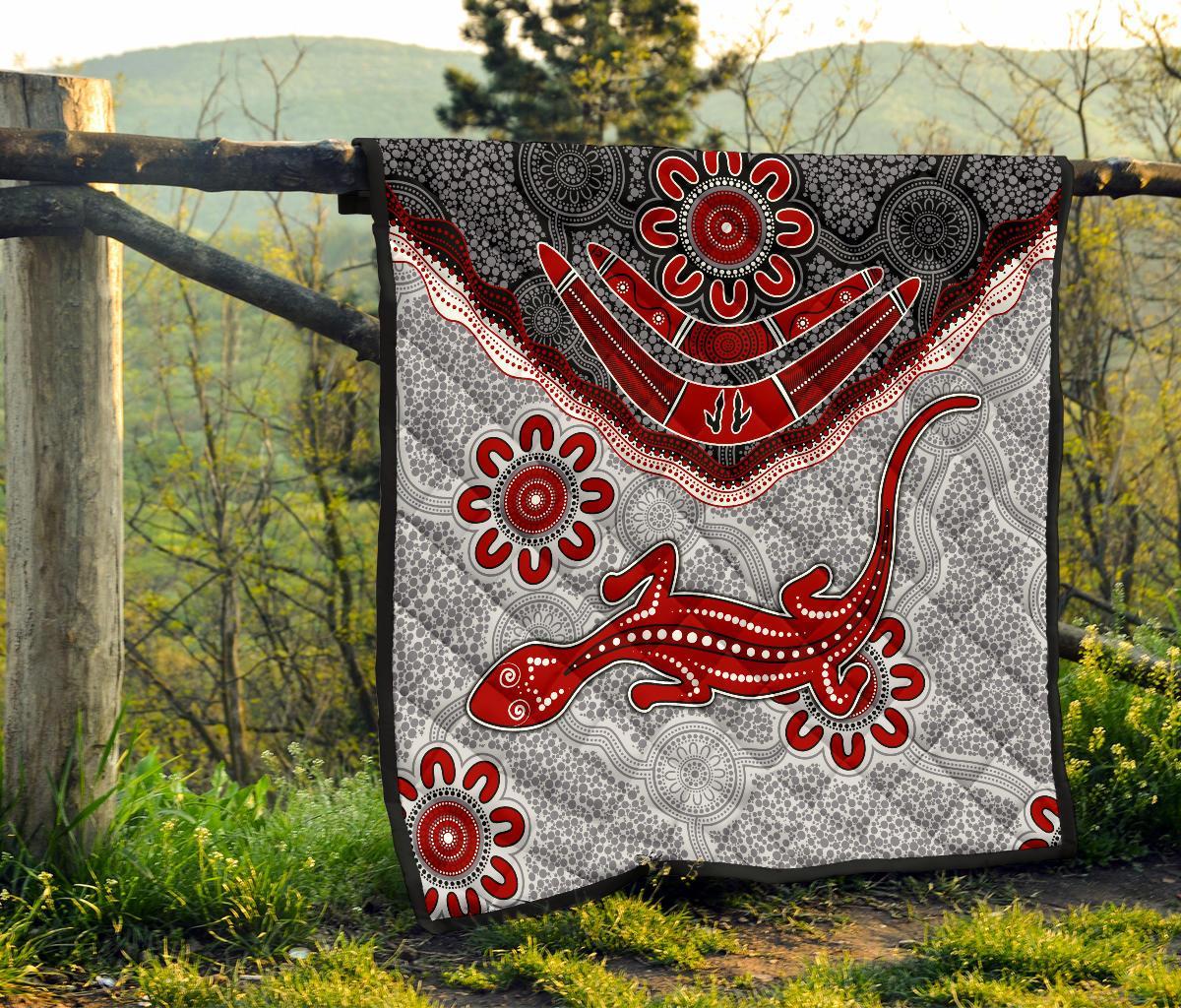 aboriginal-premium-quilt-indigenous-boomerang-and-lizard-art