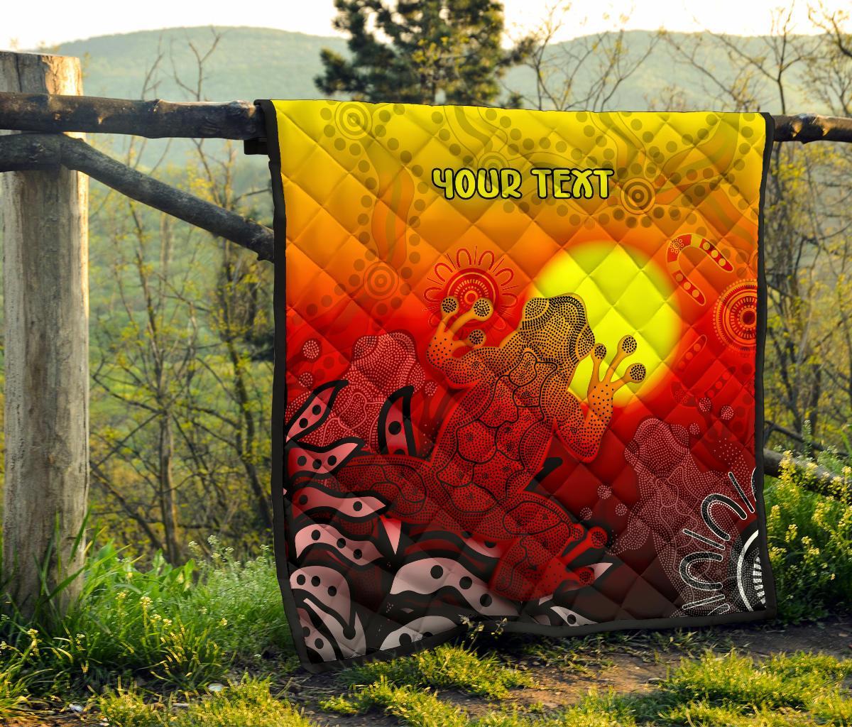 customaboriginal-premium-quilt-indigenous-frog-red