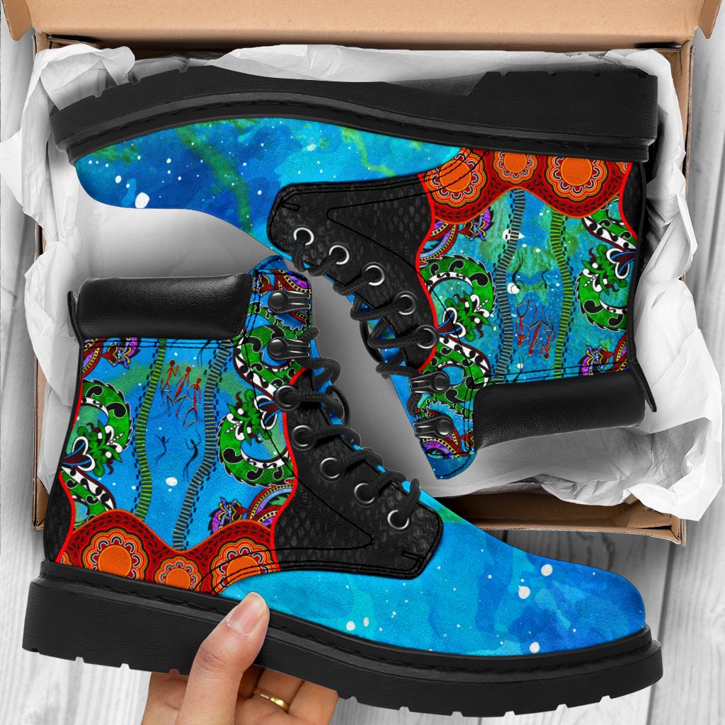 aboriginal-all-season-boots-aussie-indigenous-patterns-blue