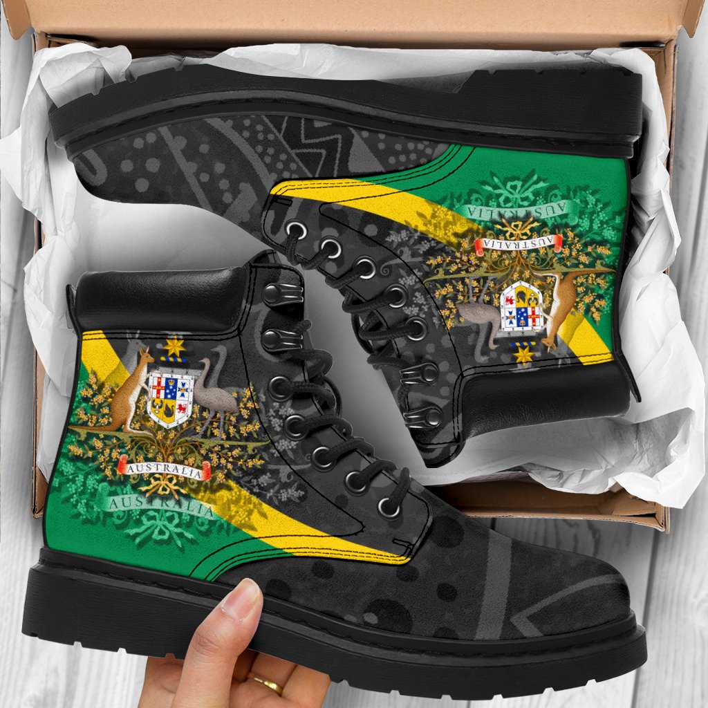 aboriginal-all-season-boots-australian-coat-of-arms-aussie-spirit-green