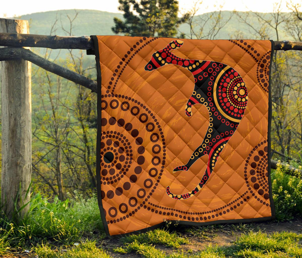 aboriginal-premium-quilt-australia-kangaroo-orange-dot-painting-art
