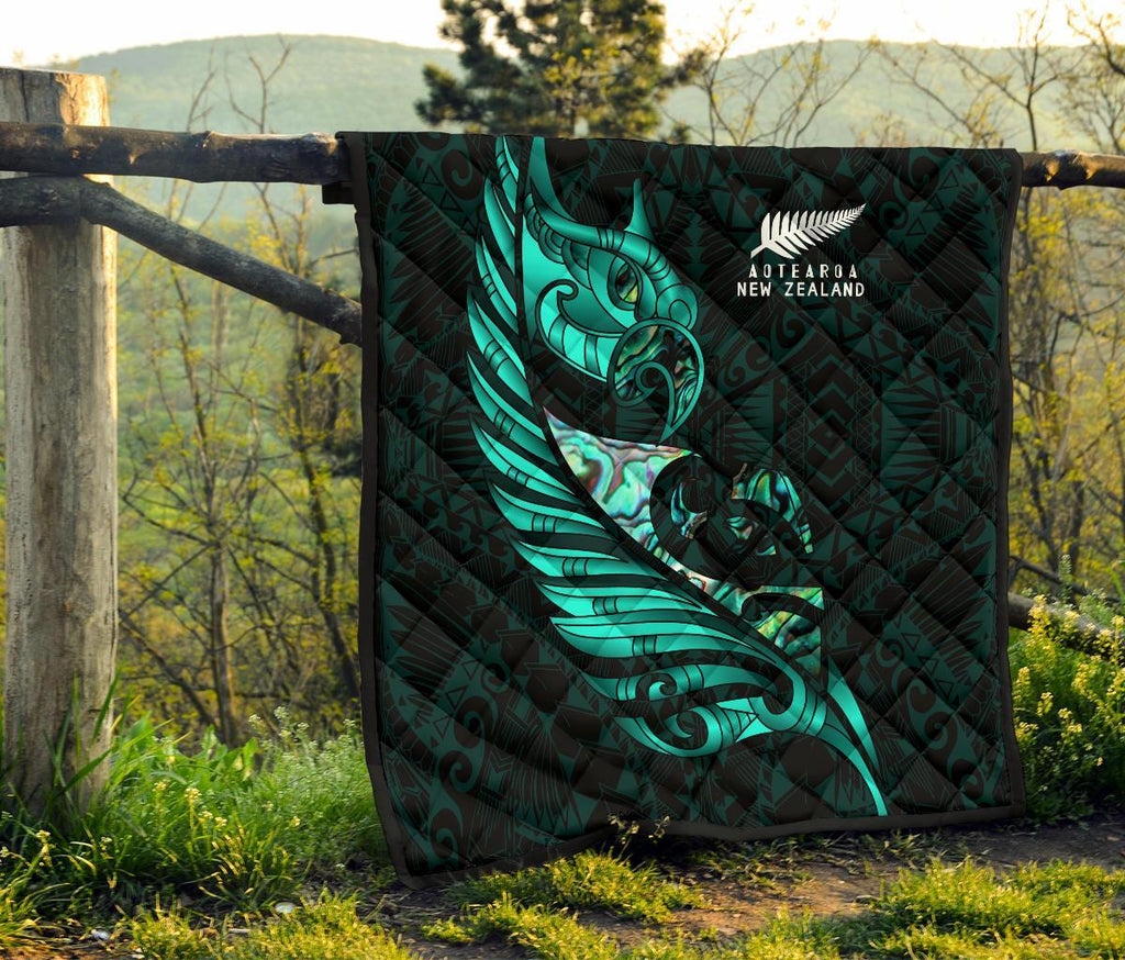new-zealand-premium-quilt-manaia-paua-fern-wing-turquoise