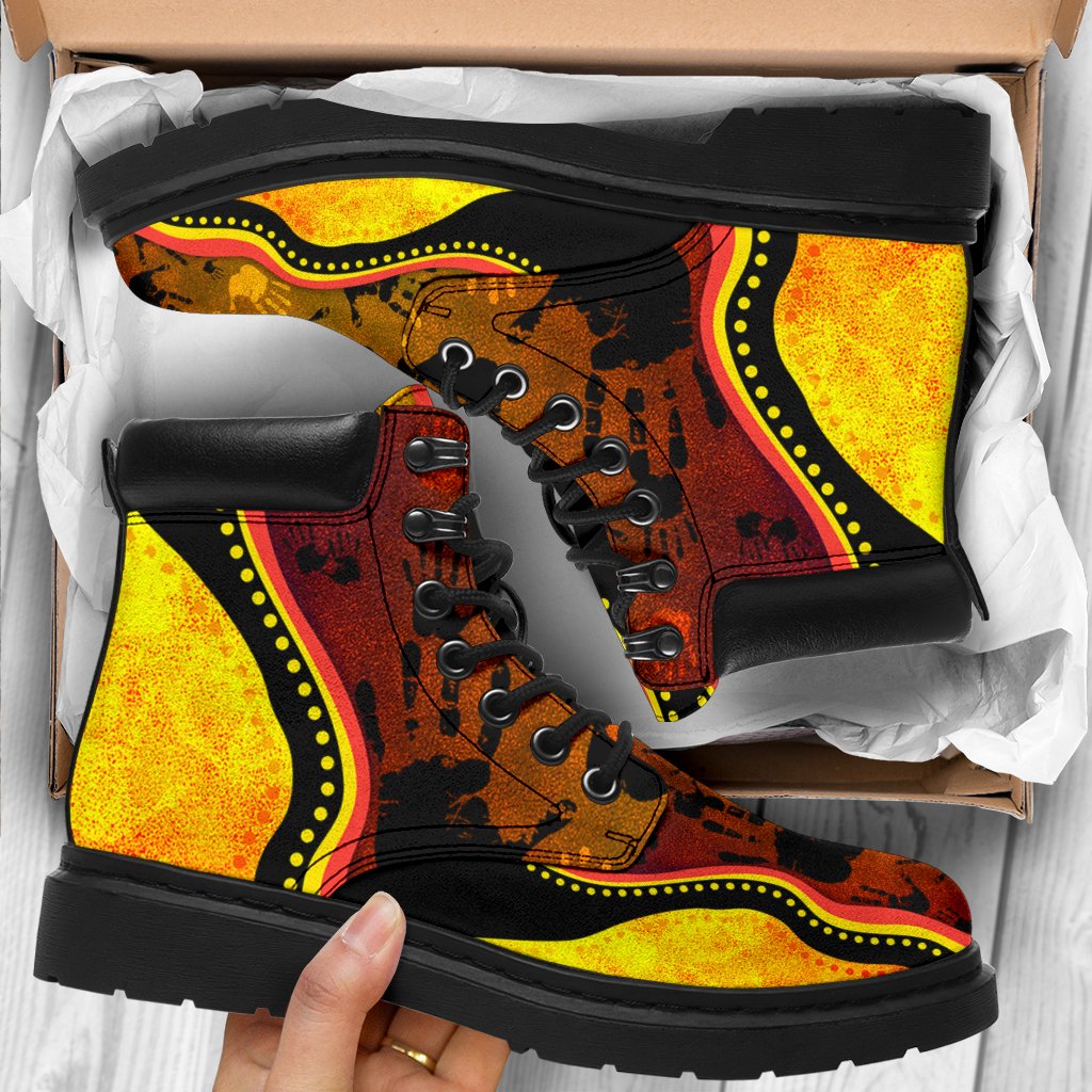 boots-aboriginal-rock-painting-hand-art-golden-style-all-season-02-bn15