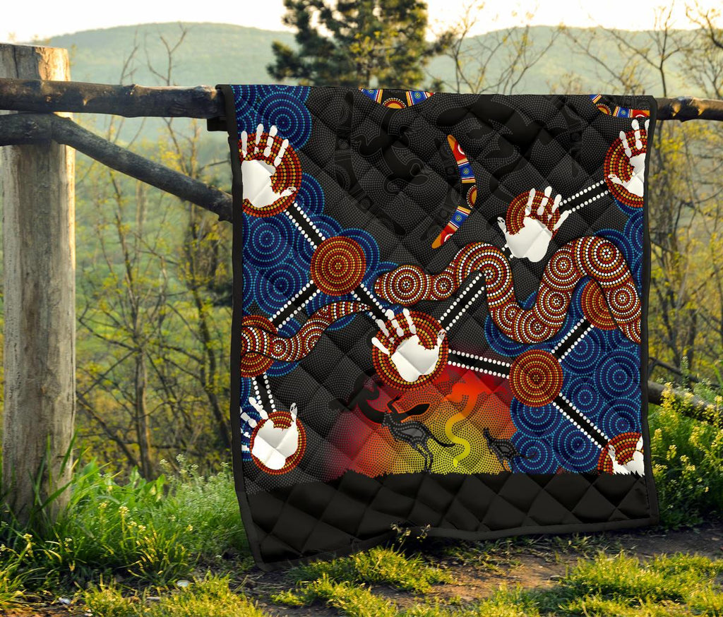 aboriginal-premium-quilt-australian-boomerang-and-snake-indigenous-art