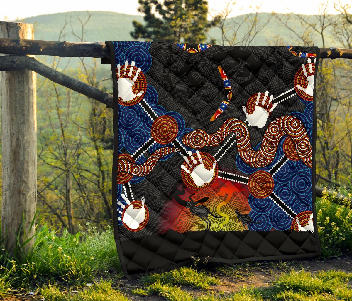 aboriginal-premium-quilt-australian-boomerang-and-snake-indigenous-art