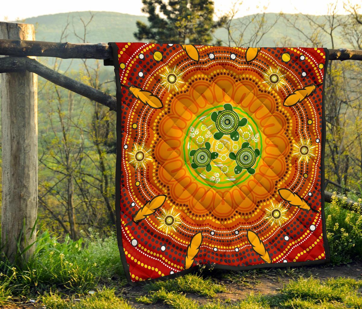 aboriginal-premium-quilt-turtle-circle-dot-painting-art