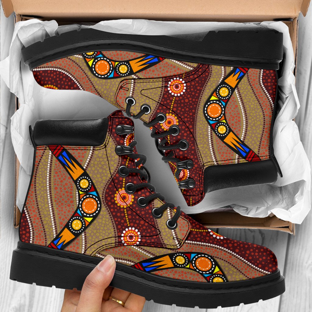 aboriginal-boots-all-season-boomerang-patterns-circle-dot-painting-fashion