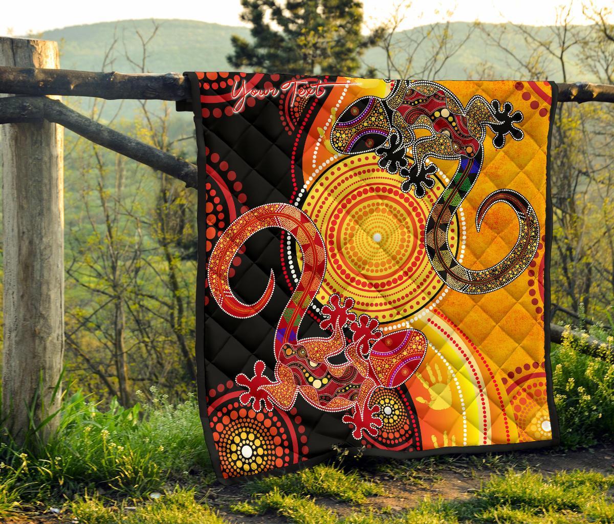 aboriginal-personalised-premium-quilt-couple-aboriginal-lizards