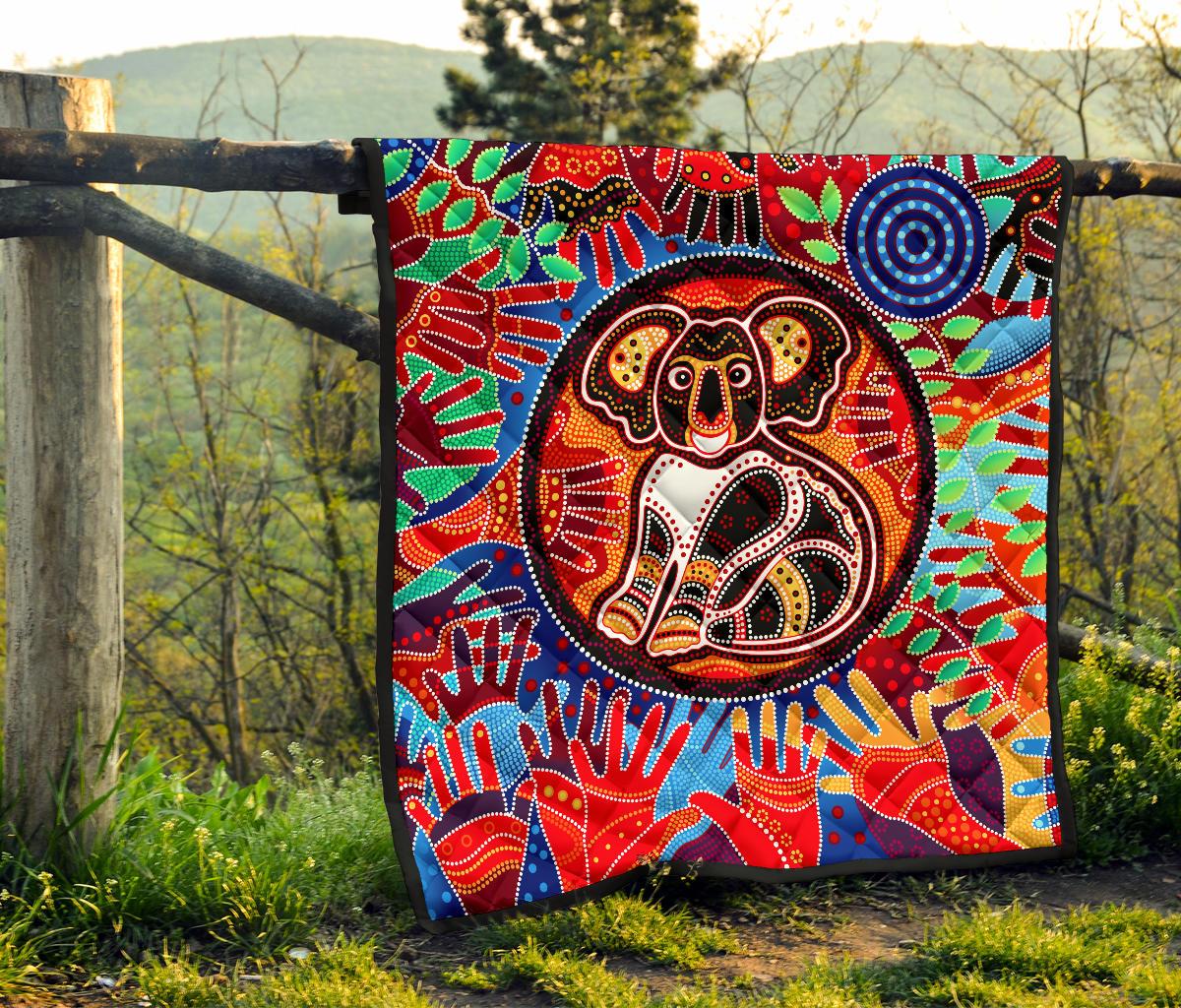 aboriginal-premium-quilt-koala-and-hand-art-dot-painting-quilt