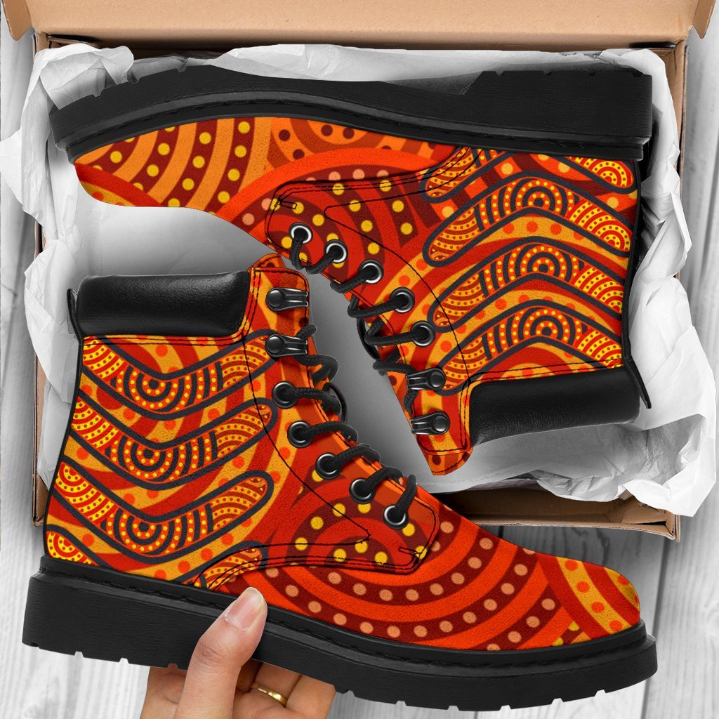 aboriginal-all-season-boots-aboriginal-boomerangs-and-dot-circle