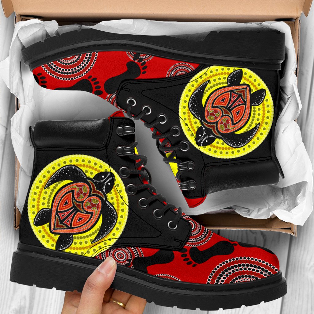 aboriginal-boots-turtle-patterns-footprint-circle-dot-painting-all-season