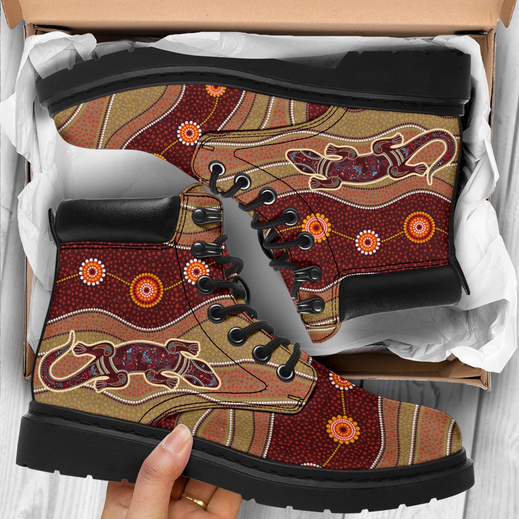 aboriginal-boots-lizard-patterns-circle-dot-painting-all-season