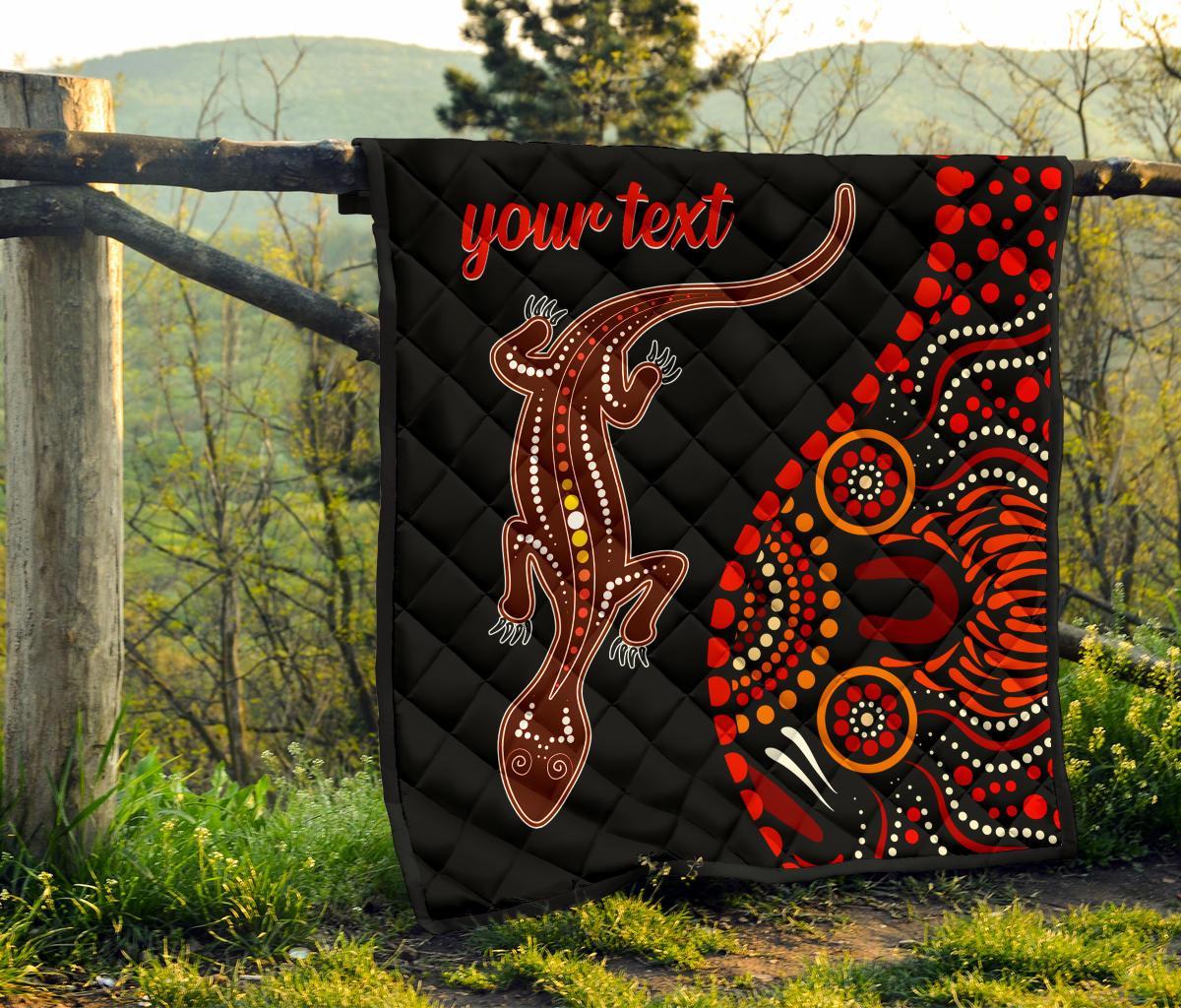 aboriginal-personalised-premium-quilt-aboriginal-lizard-with-dot-painting-pattern
