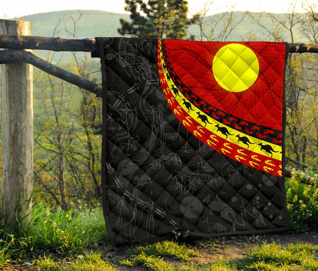aboriginal-premium-quilt-indigenous-flag-circle-dot-painting