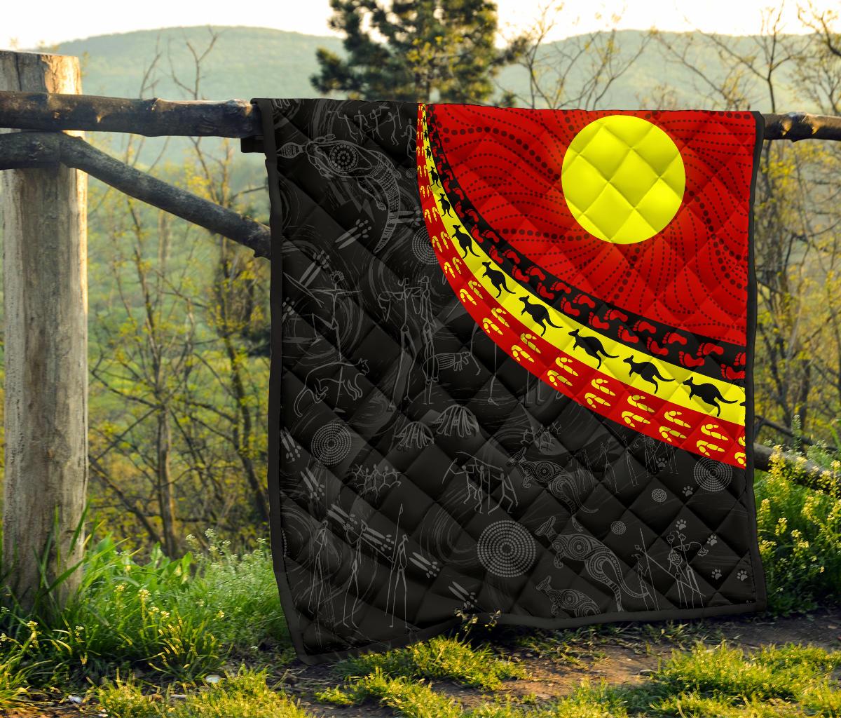 aboriginal-premium-quilt-indigenous-flag-circle-dot-painting
