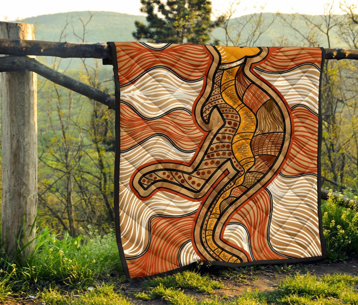 aboriginal-premium-quilt-indigenous-kangaroo-vintage-stye