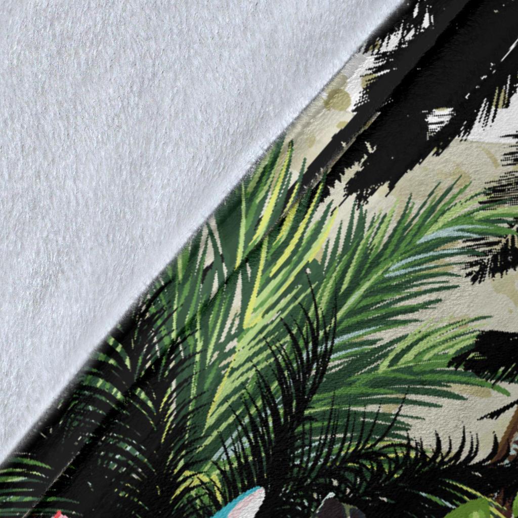 turtle-and-coconut-tree-premium-blanket-hibiscus-and-turtle-on-the-beach