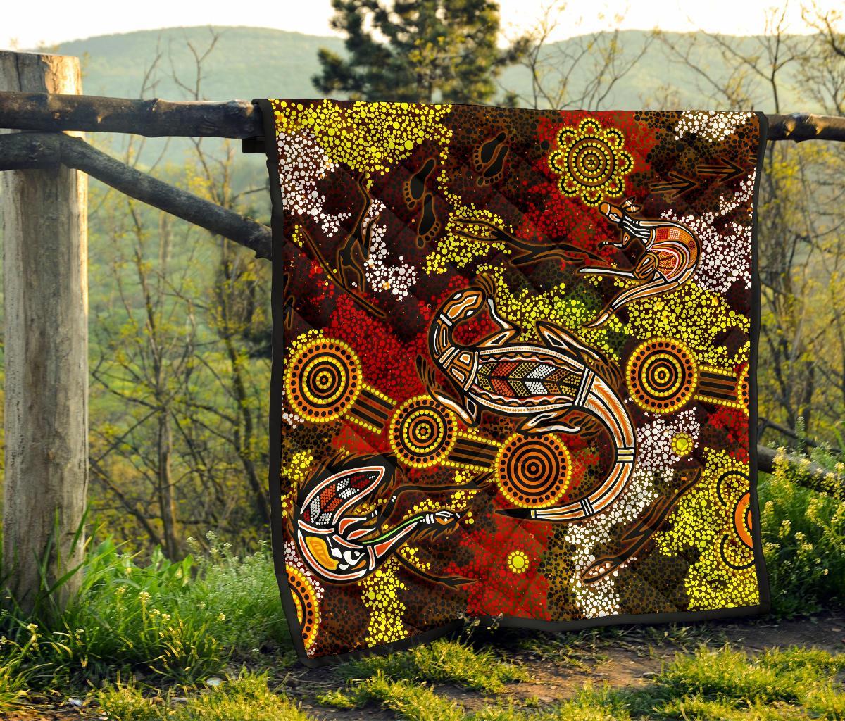 aboriginal-premium-quilt-kangaroo-and-lizard-dot-painting-art