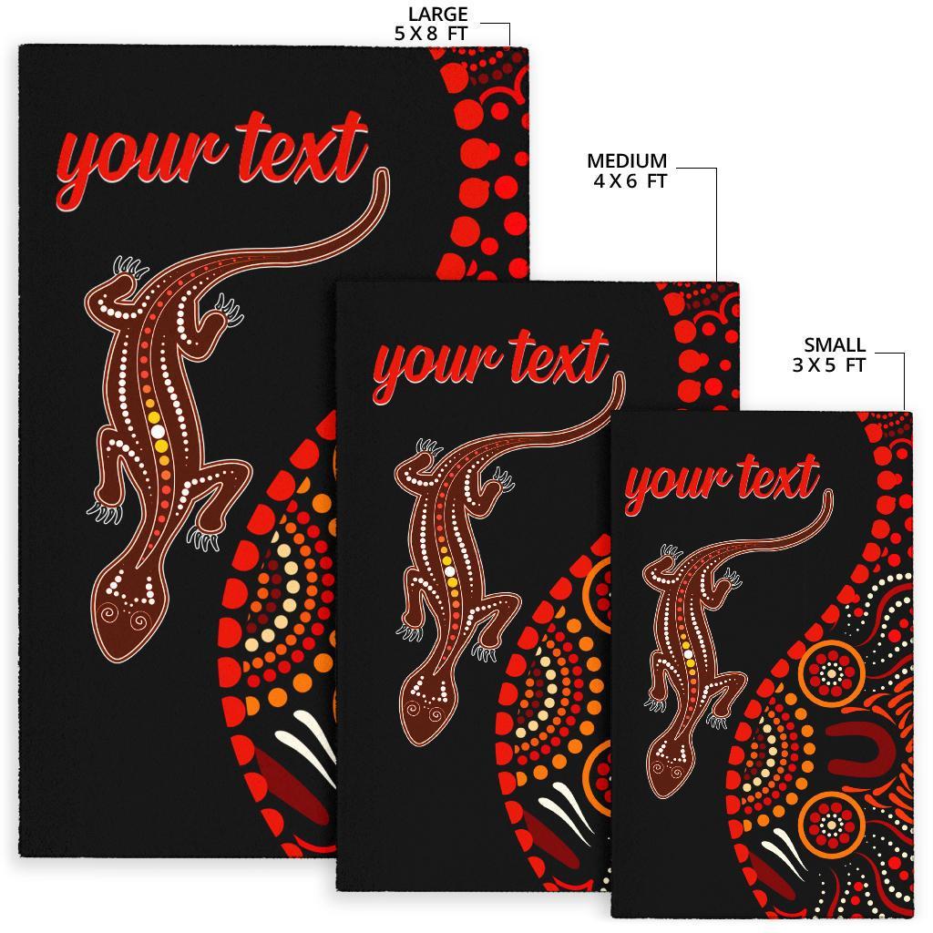 aboriginal-personalised-area-rug-aboriginal-lizard-with-dot-painting-pattern
