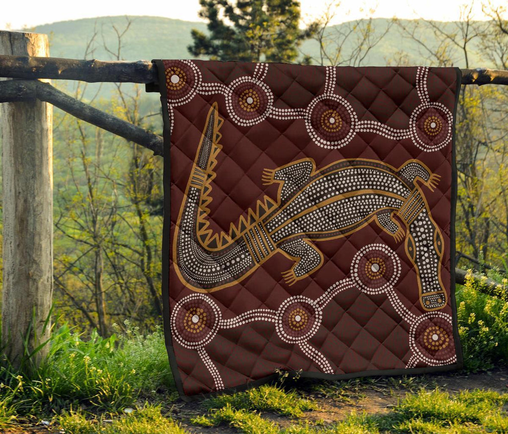 aboriginal-premium-quilt-indigenous-crocodile-brown-color