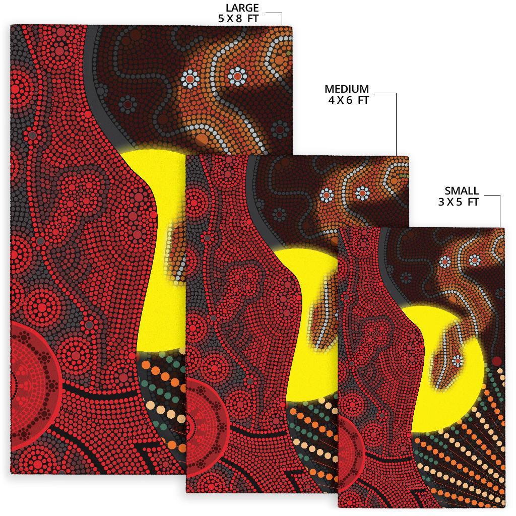 aboriginal-area-rug-indigenous-snake-sun-dot-painting