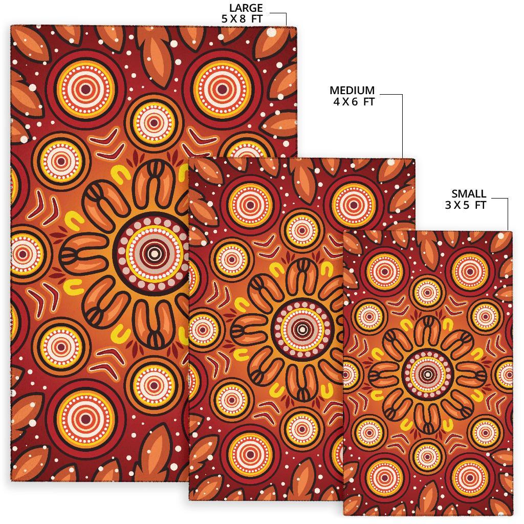 aboriginal-area-rug-circle-flowers-patterns-ver01