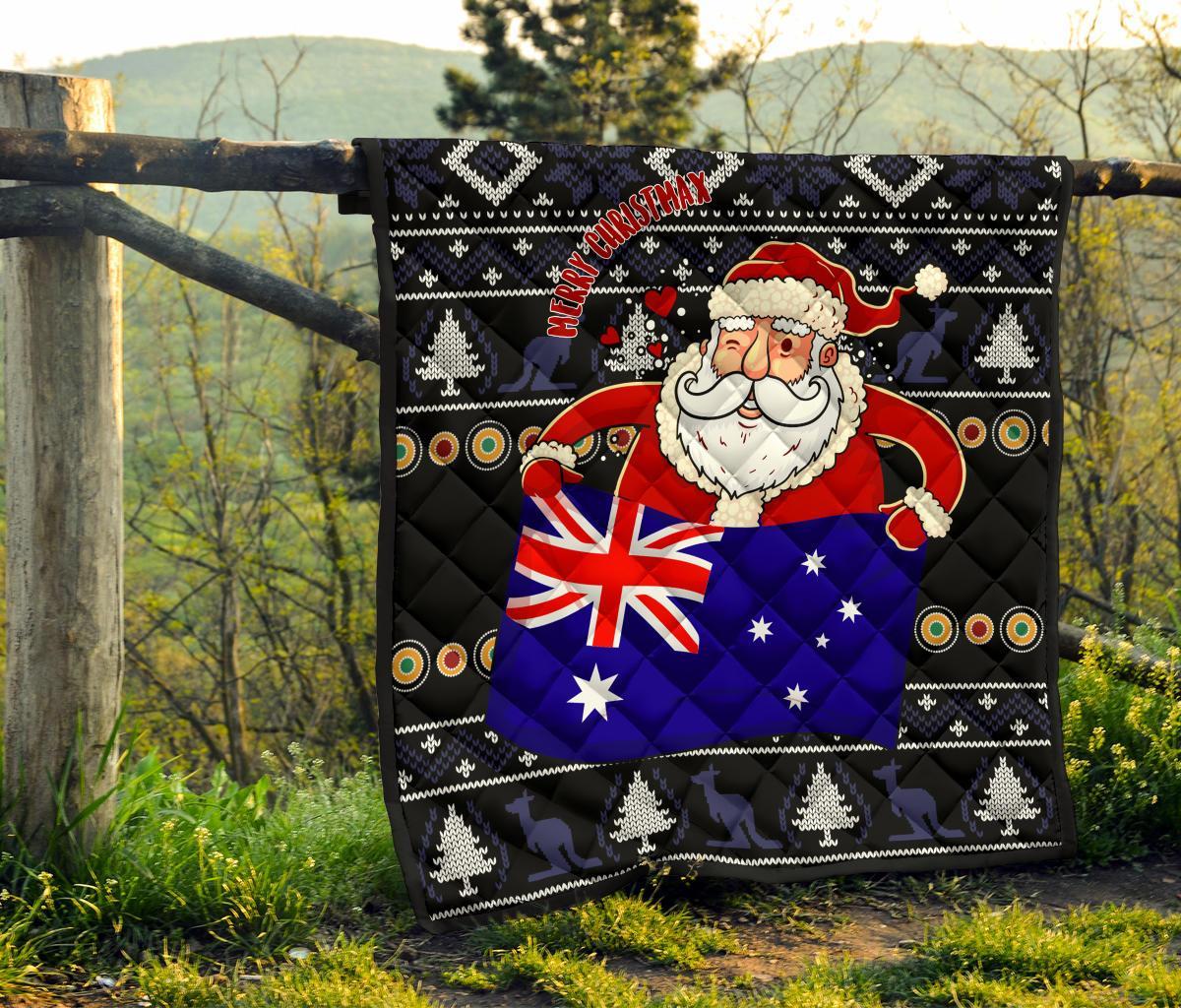 christmas-premium-quilt-australia-santa-claus-hold-the-flag-black